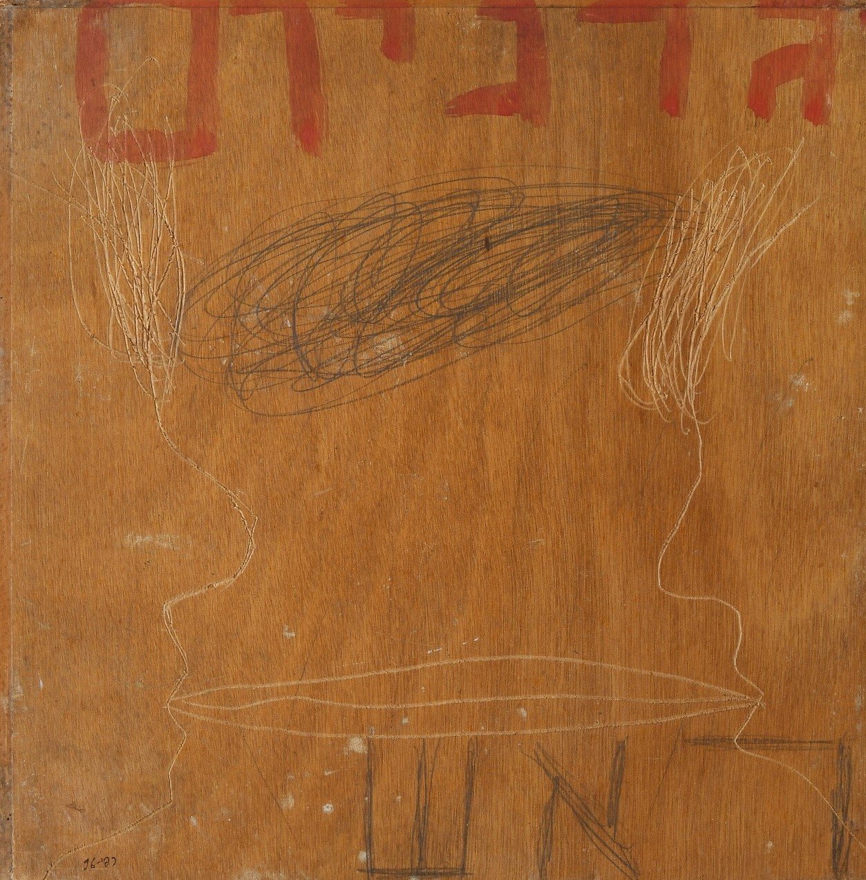 Raffi Lavie, Untitled, 1998, oil and pencil on plywood, 47x47 cm